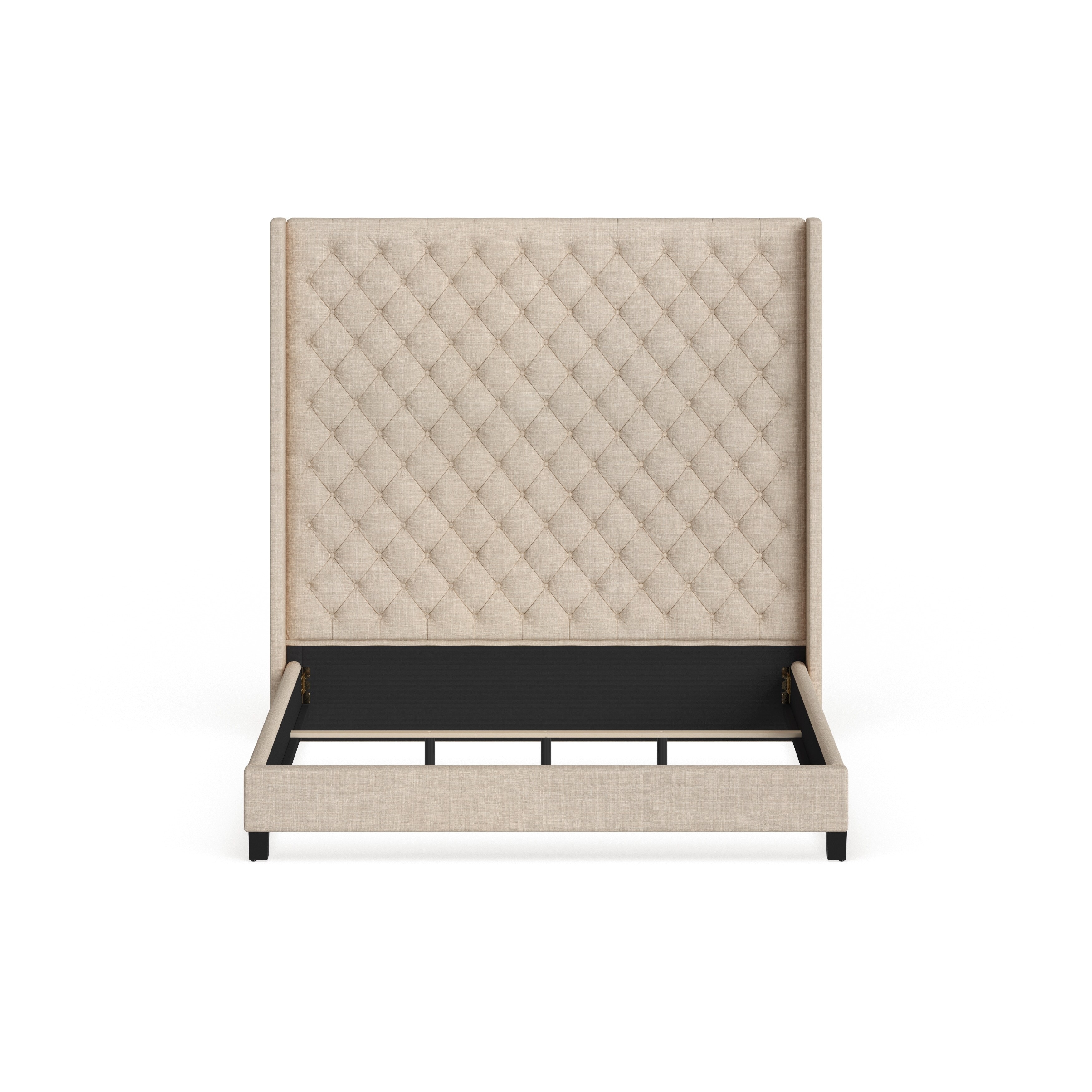 Naples Wingback Button Tufted High Headboard Bed by iNSPIRE Q