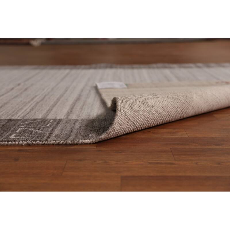 Tribal Beige Gabbeh Indian Area Rug Handmade Oriental Wool Carpet - 5'5" x 7'7"