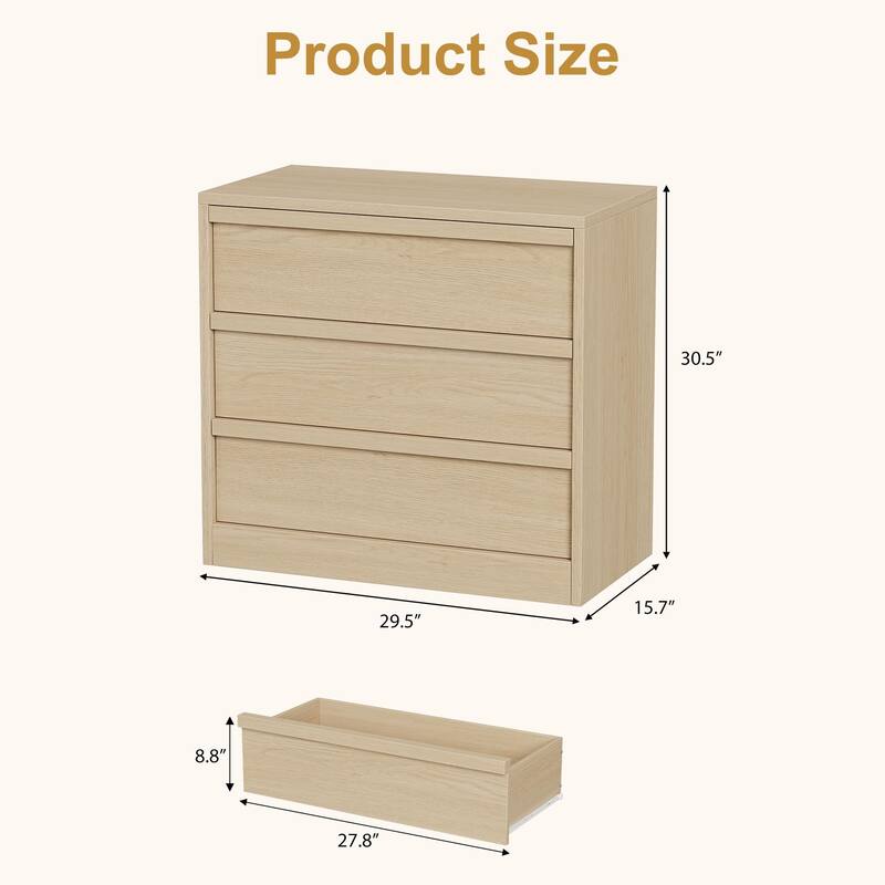 3/4 Drawer Dresser for Bedroom, Nightstand Chest of Drawers with Large Storage, Dresser Organizer Bedside Table