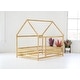 preview thumbnail 15 of 36, Twin / Full Size Wooden House Bed with Fence and Roof bed Frame, Montessori Style Floor Bed for Kids