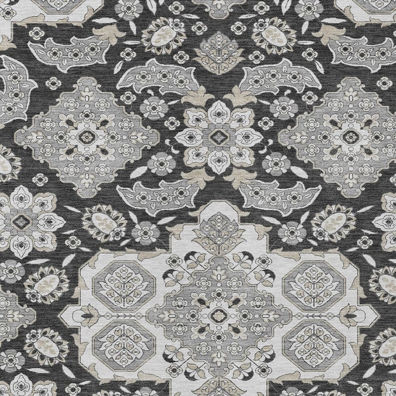 HomeRoots Medallion Traditional Rectangle Outdoor Rug