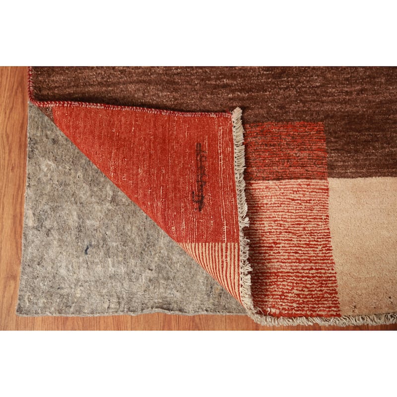 Modern Gabbeh Kashkoli Vegetable Dye Square Rug Handmade Wool Carpet - 10'10"x 11'2"