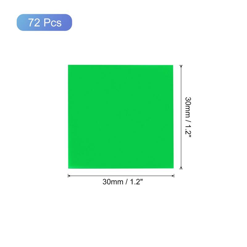 72Pcs Mosaic Mirror Tiles, Self-Adhesive Glass Stickers - Green - 30x30mm