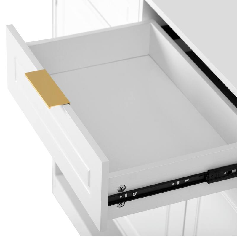 59.1" Multi-Functional Storage Buffet with Adjustable Shelf and Open Storage Compartments