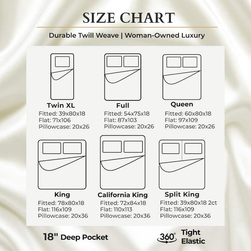 BedVoyage 100% viscose from Bamboo Bed Sheet Set, Split King - White