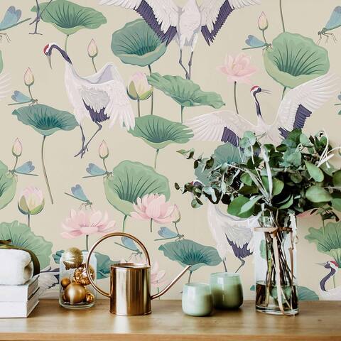 Green Botanical Peel and Stick Removable Wallpaper 3278