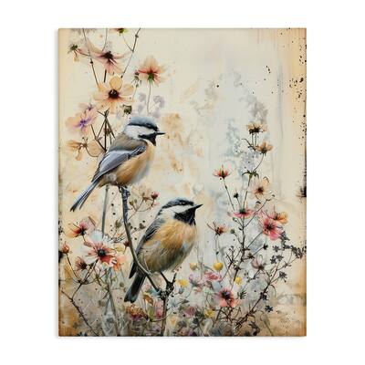 Stupell Sparrows Perched on Florals Canvas Wall Art Design By Arlington Prints