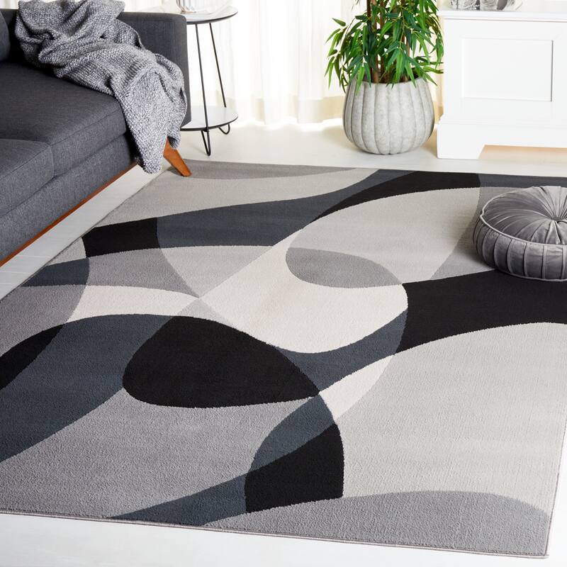 SAFAVIEH Odyssey Shifra Mid-Century Modern Rug - 5'3" x 7'6" - Grey/Black Ivory