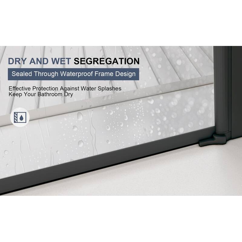 Bifold Shower Door Tempered Glass Aluminum Frame