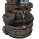 preview thumbnail 4 of 6, Cozy Farmhouse Pump and Barrels Outdoor Fountain with LED Lights
