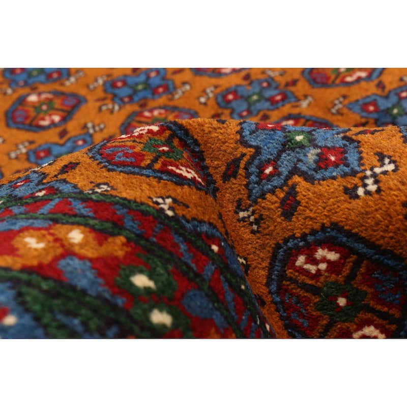 ECARPETGALLERY Hand-knotted Uzbek Kargahi Burnt Orange Wool Rug - 4'0 x 5'8
