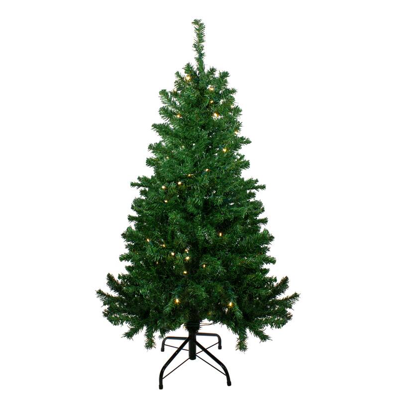 4' Mixed Classic Pine Medium Artificial Christmas Tree Warm Clear LED - 4 Foot