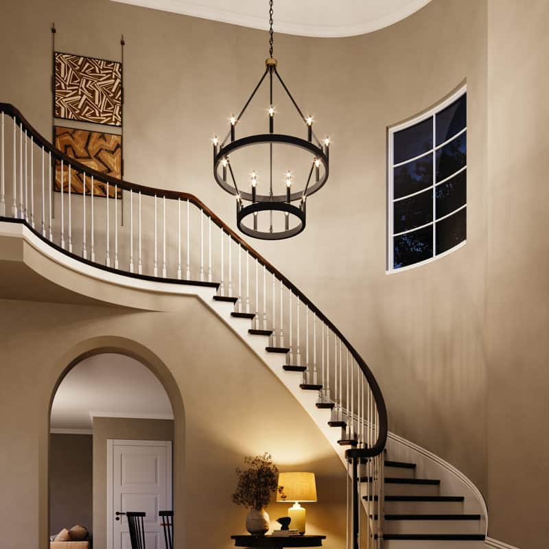 Acroma 15-light Farmhouse Black Tiered Chandelier for Dining Room - 27.5 inches