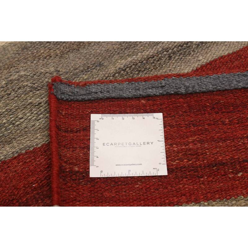 ECARPETGALLERY Flat-Weave Boho Multi Color Wool Kilim - 9'9 x 13'3