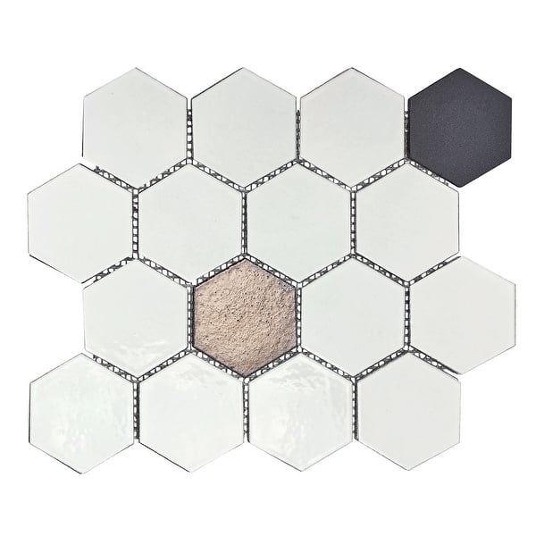 slide 2 of 7, Altair Lugo Lava Stone Mosaic Floor and Wall Tile