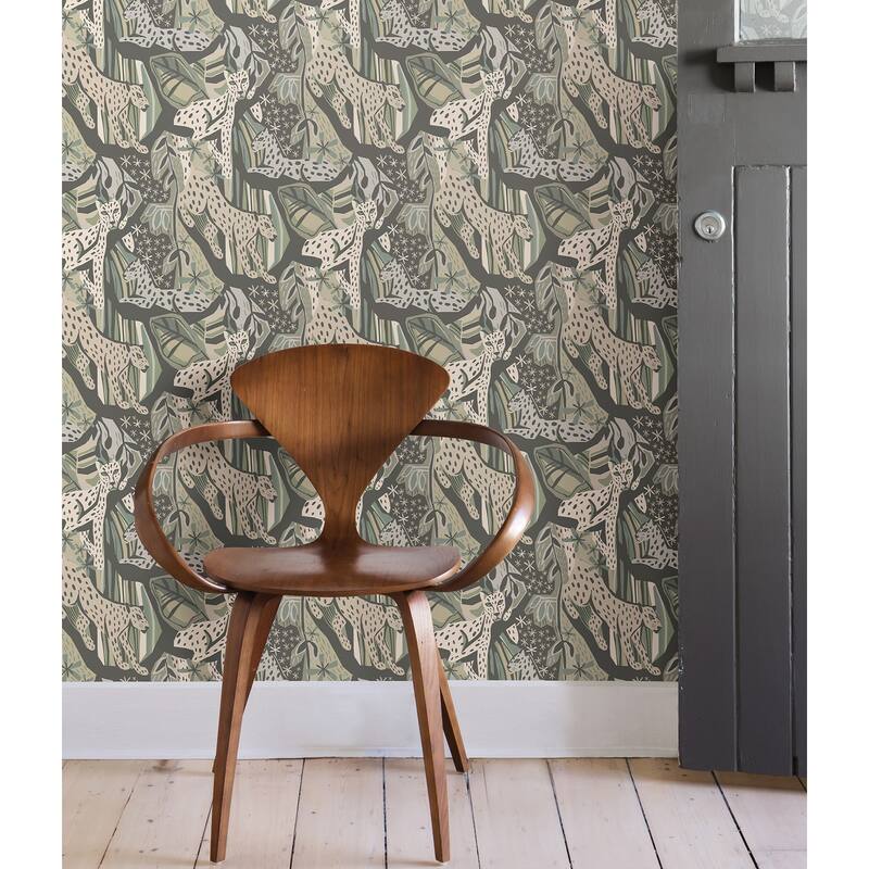 Pip & Lo Cream Grey Cat Nap Peel & Stick Wallpaper