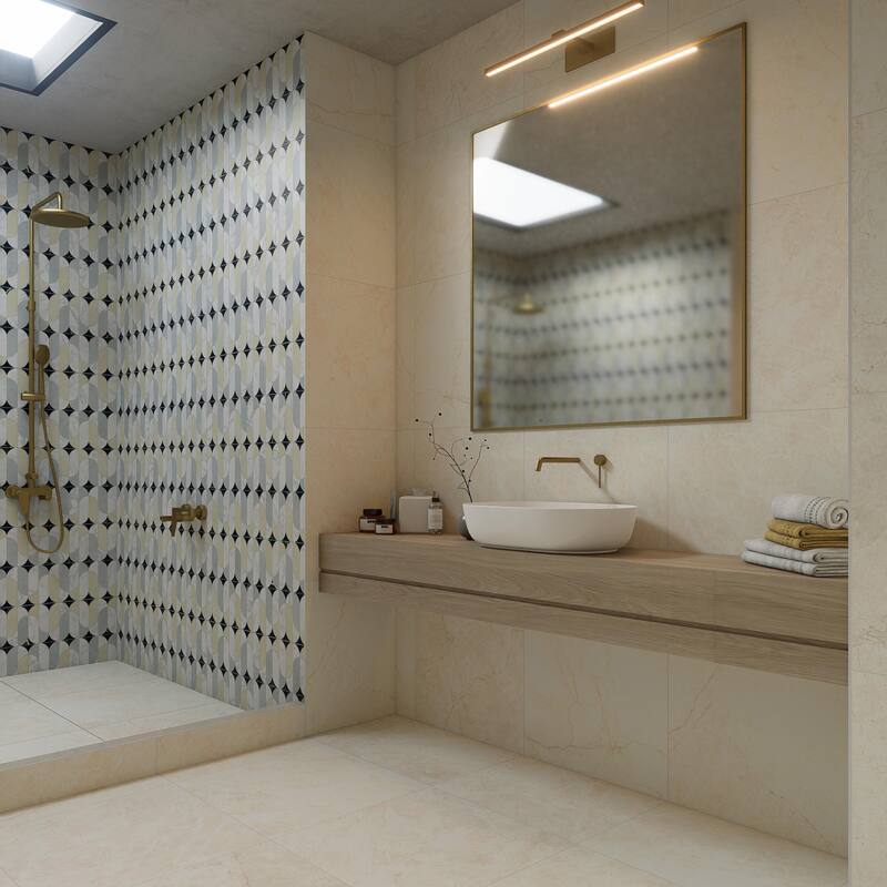 Merola Tile Reve Beige 23-1/2" x 23-1/2" Porcelain Floor and Wall Tile - Sample Swatch