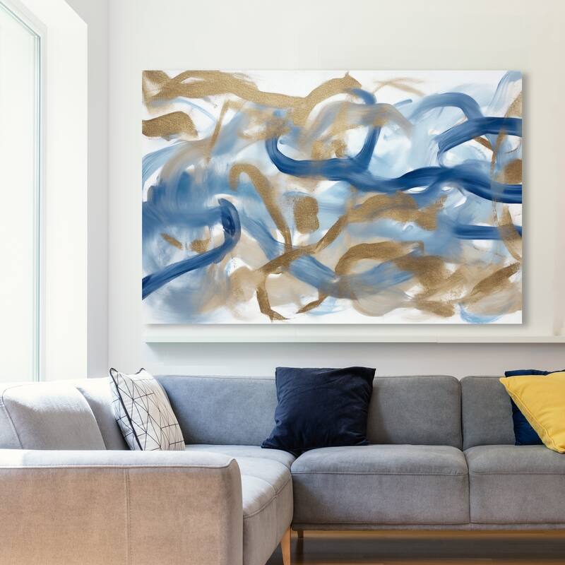 Wynwood Studio Canvas Abstract Hearts Infinite Blue and Modern & Contemporary Wall Art Canvas Print - 36 x 54