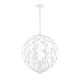 preview thumbnail 2 of 5, Broche 6 Light Matte White Chandelier - 21'' W x 24.5'' H