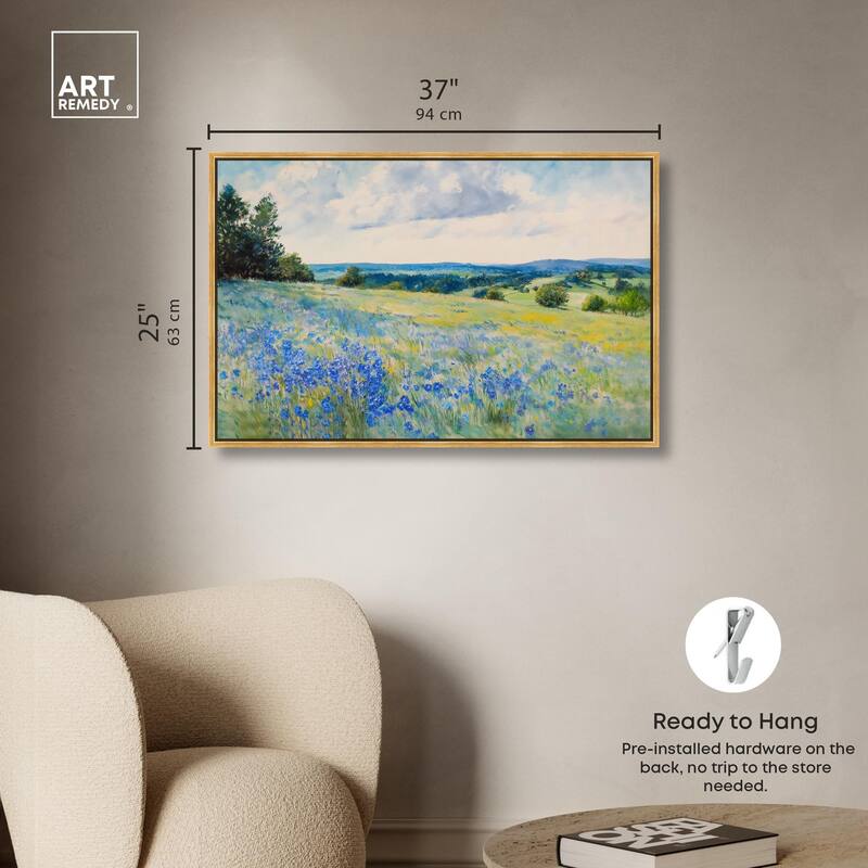Sky Over Blue Fields Canvas by Art Remedy