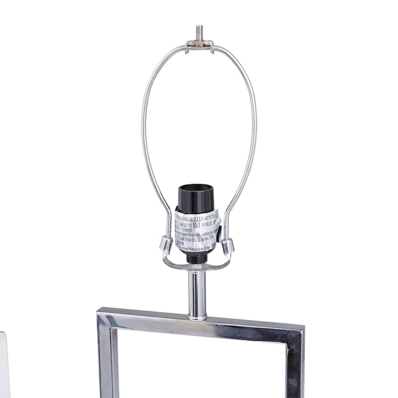 CosmoLiving by Cosmopolitan Gold Marble Geometric Table Lamp with Square Shade - White/Silver or White/Gold
