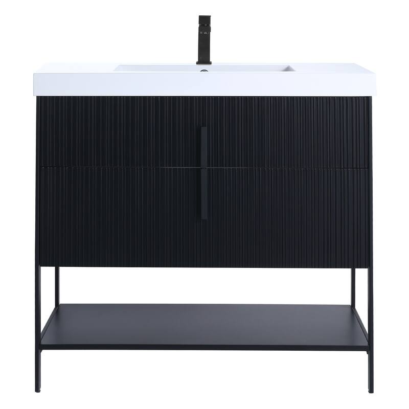 Fine Fixtures Serenity Modern Bathroom Vanity with White Gel Acrylic Top