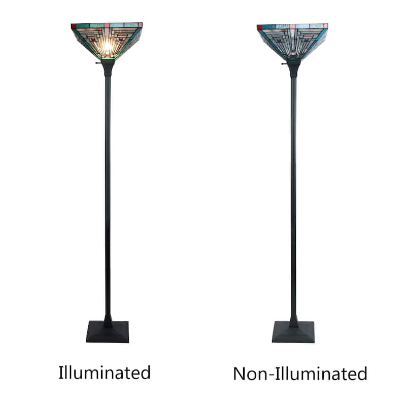 Tiffany-Style Mission Design 1-light Blackish Bronze Floor Lamp