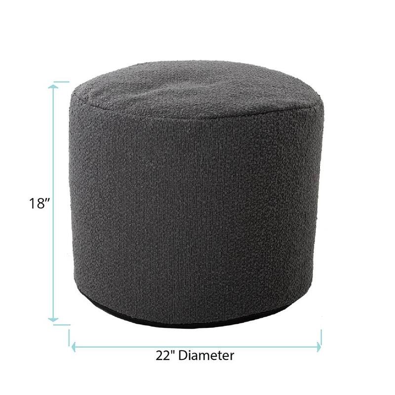 Allan Andrews Tall Pouf Barbet Charcoal