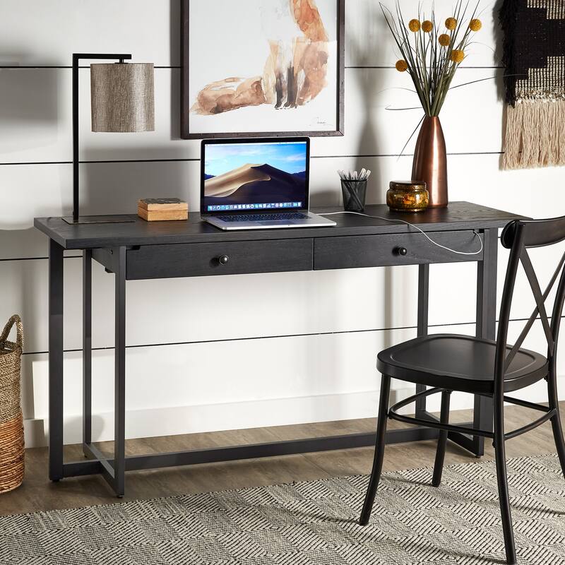 Frazer 2-Drawer Desk with Power Outlet by iNSPIRE Q Classic