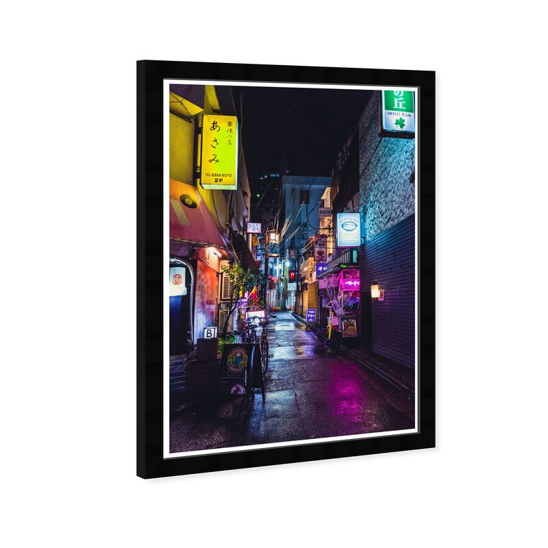 Wynwood Studio Prints Cities and Skylines Tokyo Neon Nights Pink and Neon Pink Modern & Contemporary Wall Art Canvas Print