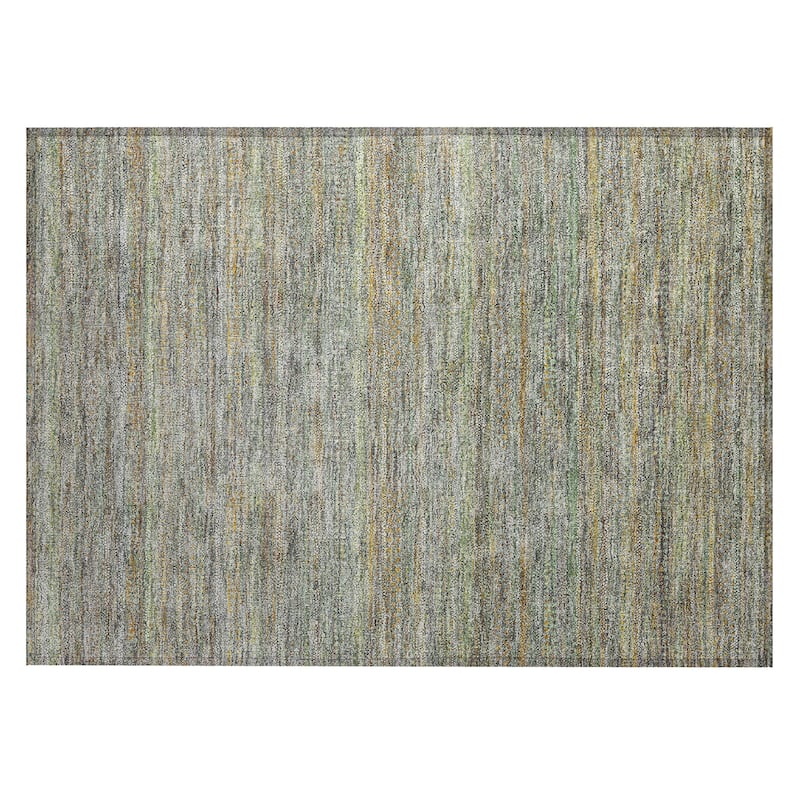 Machine Washable Indoor/Outdoor Modern Stripes Chantille Rug