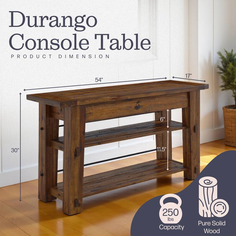 Carbon Loft Bahamondes Natural Solid Acacia Wood Console Table