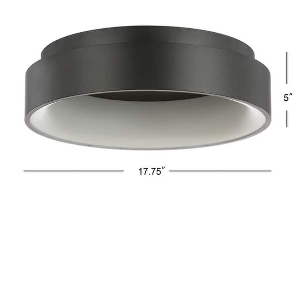dimension image slide 0 of 2, Rafael 17.7" LED Flush Mount Ceiling Light, by JONATHAN Y