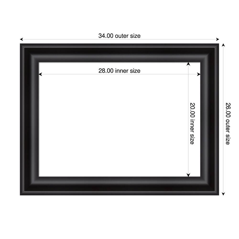 Amanti Art Grand Black Framed Dry Erase Magnetic Board