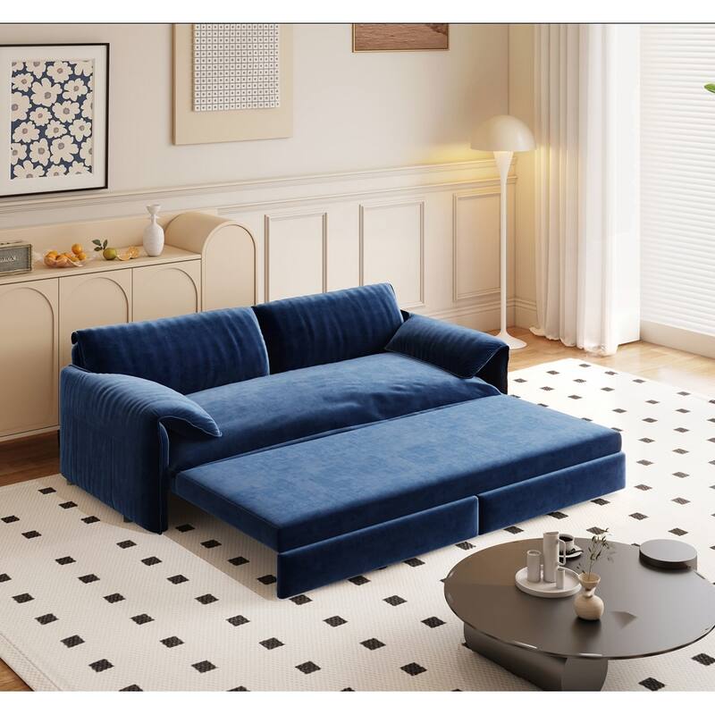 Convertible Sleeper Sofa Multi-Functional Velvet Loveseat Bed