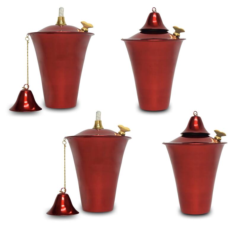 Kona Style Tabletop Tiki Torch - Cranberry - 4 Pack