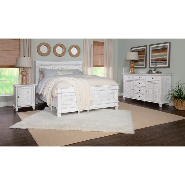 Gorgia Rustic White Queen Bed. Opens flyout.