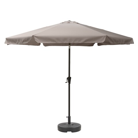 CorLiving 10" Round Tilting Swith Grey Patio Umbrella with Round Base