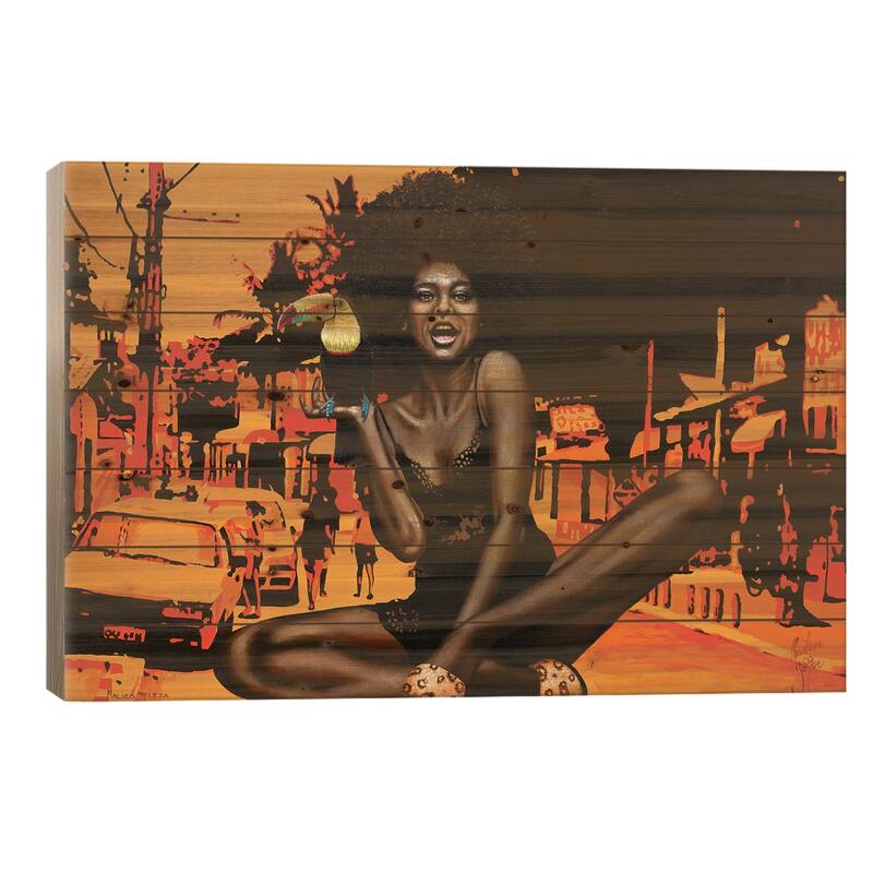 Maluco Beleza Print On Wood by Christian Beijer - Multi-Color - 18x26x1.5