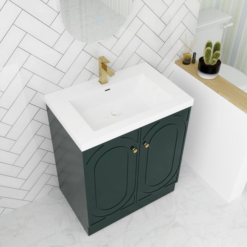 ARTCHIRLY 24/30/36 Inch Bathroom Vanity with Sink, Freestanding Bathroom Vanity with Soft Close Door and Adjustable Shelf