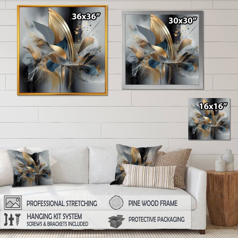 Designart "Soft Colors Marble Abstract Ii" Abstract Marble Framed Wall Art For Living Room