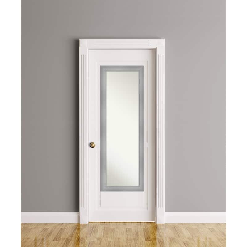 Non-Beveled Full Length On The Door Mirror - Flair Frame - Outer Size: 18 x 52 in