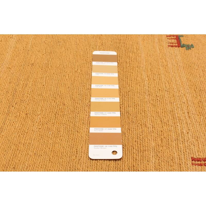 ECARPETGALLERY Flat-Weave Kashkuli Tan Wool Tapestry Kilim - 5'9 x 8'0