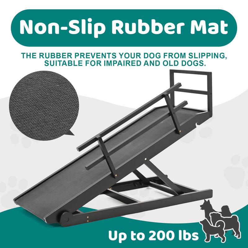 DoCred Pet Ramp, Portable Adjustable Height Folding Dog Ramp