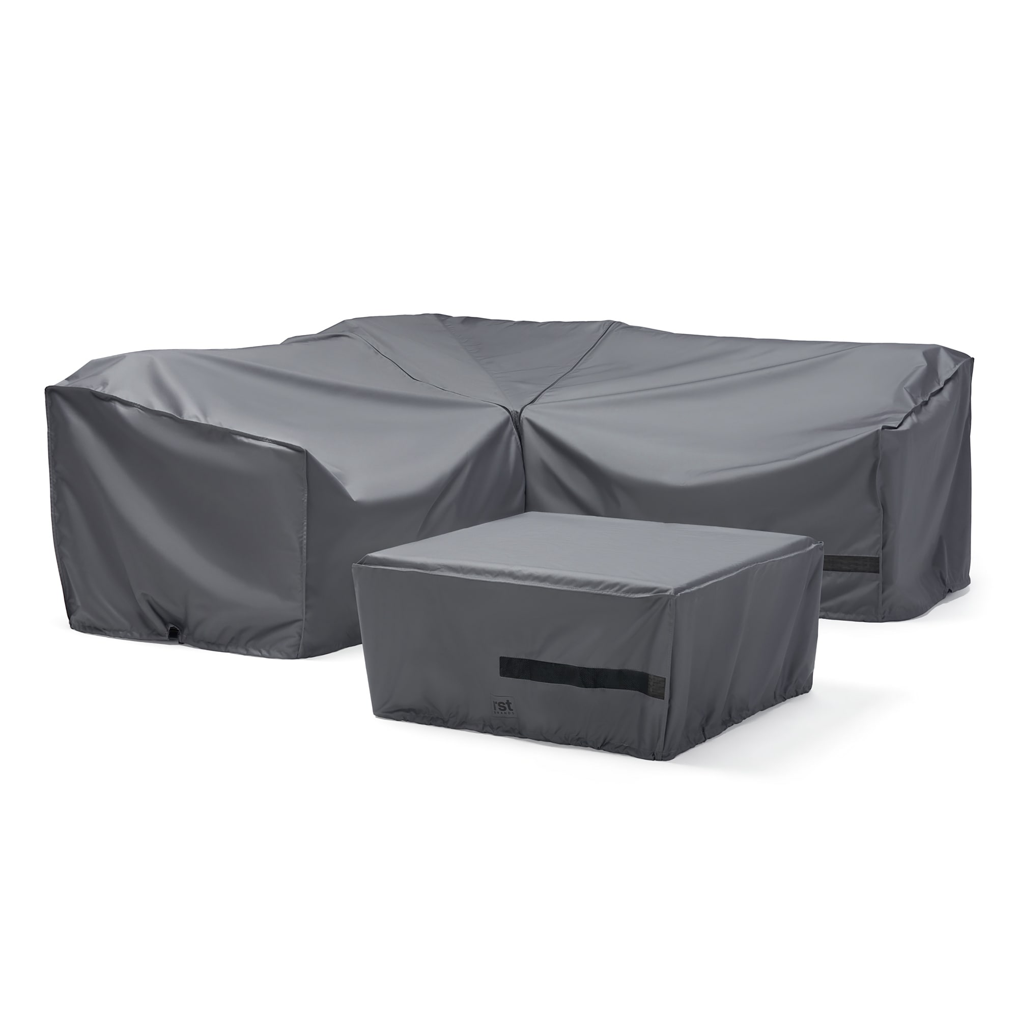 Milo 4 Piece Polyester Outdoor Patio Sectional Deluxe Furniture Covers - Grey