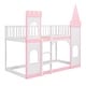 preview thumbnail 7 of 16, Fantasy Castle Twin Bunk Bed, Wooden Twin Over Twin with Guardrails, Ladders, and Play Space