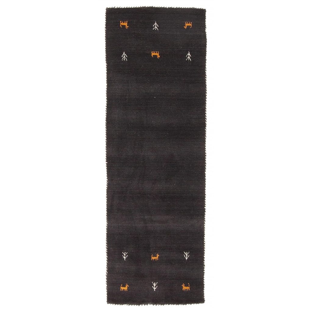 Kashkuli Gabbeh Grey Rug 2'5" x 6'7" - 2'5 x 6'7