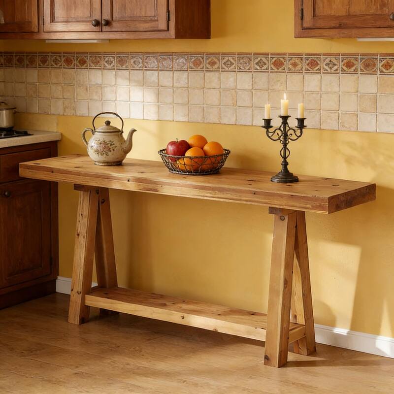 Natural Style Coffee Table, Wood Entryway Table, Stylish Console Table