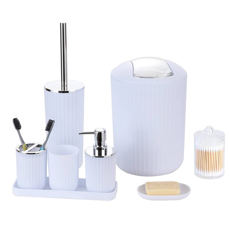 Bathroom Accessories Set - White-8
