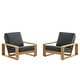 preview thumbnail 12 of 14, Lirienne Outdoor Patio Aluminum Faux Wood Armchairs Set of 2